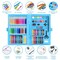 Art Kit, Drawing Painting Art Supplies for Kids Girls Boys Teens, Gifts Art Set Case Includes Oil Pastels, Crayons, Colored Pencils, Watercolor Cakes (Blue)